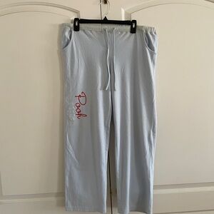 Sky Blue Women’s Pajama Pants with Pooh Bear Embroid